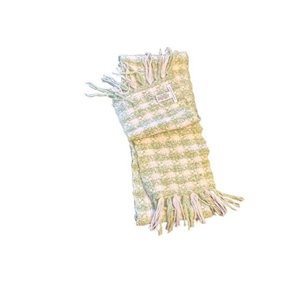 Banana Republic Green Ivory Woven Plaid Scarf One Size